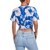 image:imageLYANER Womens Tie Front Sexy Crop TopsBlue Tie Dye