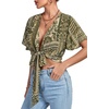 image:imageLYANER Womens Tie Front Sexy Crop TopsBohemian Green