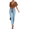 image:imageLYANER Womens Tie Front Sexy Crop TopsBrown