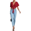image:imageLYANER Womens Tie Front Sexy Crop TopsBurgundy