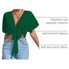 image:imageLYANER Womens Tie Front Sexy Crop TopsDark Green