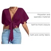 image:imageLYANER Womens Tie Front Sexy Crop TopsDark Purple