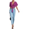 image:imageLYANER Womens Tie Front Sexy Crop TopsDark Purple