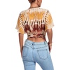 image:imageLYANER Womens Tie Front Sexy Crop TopsGeometric Beige