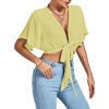 image:imageLYANER Womens Tie Front Sexy Crop TopsLight Yellow