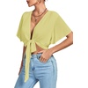 image:imageLYANER Womens Tie Front Sexy Crop TopsLight Yellow