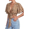 image:imageLYANER Womens Tie Front Sexy Crop TopsMulti Stripe
