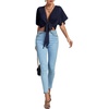 image:imageLYANER Womens Tie Front Sexy Crop TopsNavy Blue