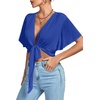 image:imageLYANER Womens Tie Front Sexy Crop TopsRoyal Blue