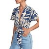 image:imageLYANER Womens Tie Front Sexy Crop TopsTropical Dark Blue