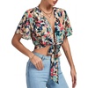 image:imageLYANER Womens Tie Front Sexy Crop TopsTropical Multicolored