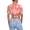 image:imageLYANER Womens Tie Front Sexy Crop TopsWhite Pink Floral