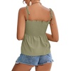 image:imageLYANER Womens Tie Shoulder Cute Cami BlouseBean Green