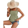 image:imageLYANER Womens Tie Shoulder Cute Cami BlouseBean Green