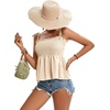 image:imageLYANER Womens Tie Shoulder Cute Cami BlouseBeige