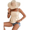 image:imageLYANER Womens Tie Shoulder Cute Cami BlouseBeige