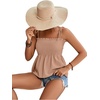 image:imageLYANER Womens Tie Shoulder Cute Cami BlouseDark Khaki