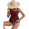 image:imageLYANER Womens Tie Shoulder Cute Cami BlouseDark Red