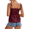 image:imageLYANER Womens Tie Shoulder Cute Cami BlouseDark Red