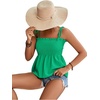 image:imageLYANER Womens Tie Shoulder Cute Cami BlouseGrass Green