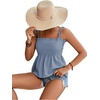 image:imageLYANER Womens Tie Shoulder Cute Cami BlouseHaze Blue