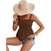 image:imageLYANER Womens Tie Shoulder Cute Cami BlouseLight Brown