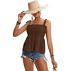 image:imageLYANER Womens Tie Shoulder Cute Cami BlouseLight Brown
