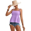 image:imageLYANER Womens Tie Shoulder Cute Cami BlouseLight Purple