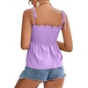 image:imageLYANER Womens Tie Shoulder Cute Cami BlouseLight Purple