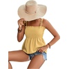 image:imageLYANER Womens Tie Shoulder Cute Cami BlouseLight Yellow
