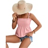 image:imageLYANER Womens Tie Shoulder Cute Cami BlousePink