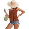 image:imageLYANER Womens Tie Shoulder Cute Cami BlousePure Caramel