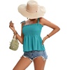 image:imageLYANER Womens Tie Shoulder Cute Cami BlouseTeal Blue