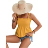 image:imageLYANER Womens Tie Shoulder Cute Cami BlouseYellow