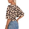 image:imageLYANER Womens Wrap V Neck Dressy Casual TopsHeart Shaped Leopard