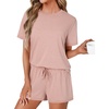 image:imageLYANER Womens 2 Piece Cute Lounge SetPink