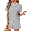 image:imageLYANER Womens 2 Piece Cute Lounge SetWhite