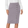 image:imageLYANER Womens Button Stretch Casual Pencil SkirtLight Gray
