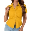 image:imageLYANER Womens Collar V Neck Business Casual TopsGinger