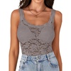 image:imageLYANER Womens Floral Lace Sexy Tank TopsGrey