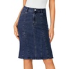 image:imageLYANER Womens High Waisted Denim SkirtNavy Blue