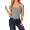 image:imageLYANER Womens Lace Trim V Neck Y2k Cami TopHeather Grey
