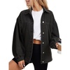 image:imageLYANER Womens Oversized Denim Jacket with PocketsBlack
