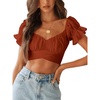 image:imageLYANER Womens Puff Short Sleeve Y2k Crop TopCaramel