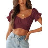 image:imageLYANER Womens Puff Short Sleeve Y2k Crop TopDark Red