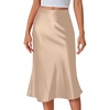 image:imageLYANER Womens Satin Silky Midi SkirtChampagne