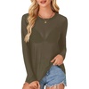 image:imageLYANER Womens Sheer Mesh See Through BlouseArmy Green