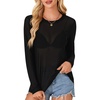 image:imageLYANER Womens Sheer Mesh See Through BlouseBlack