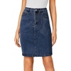 image:imageLYANER Womens Stretch High Waist Denim SkirtPure Dark Blue