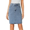 image:imageLYANER Womens Stretch High Waist Denim SkirtPure Light Blue
